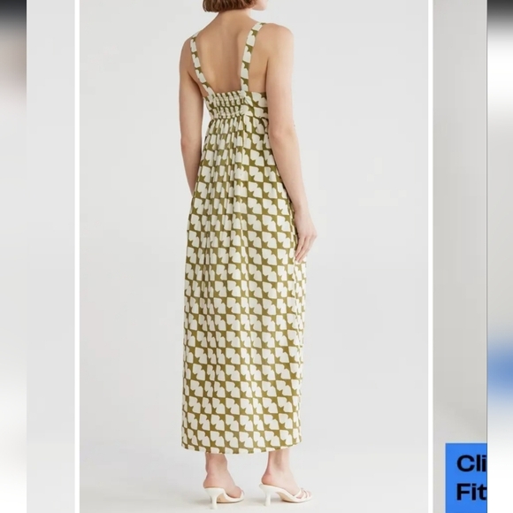 NWT Melrose And Market Olive Ivory Square Neck Maxi Dress XL - Picture 2 of 13